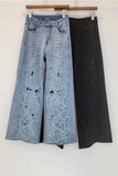 Floral Embellished Straight Leg Jeans