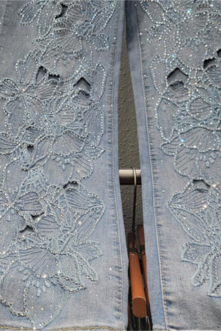 Floral Embellished Straight Jeans