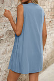 Tie-Front Pleated Sleeveless Mini Dress