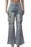 Chic Wide-Leg Cargo Jeans