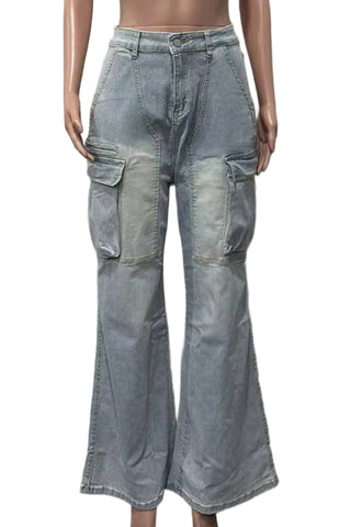 Chic Wide-Leg Cargo Jeans