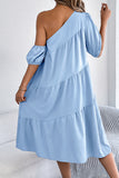 One-Shoulder Tiered Dress