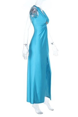 Twist Front Slit Maxi Dress