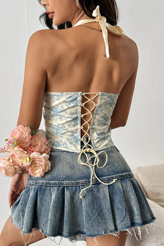 Elegant Floral Bustier Top