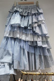 Ruffled Layer Midi Skirt