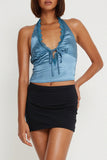 Lace-Trim Halter Camisole