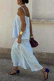 Elegant Sleeveless Skirt Set