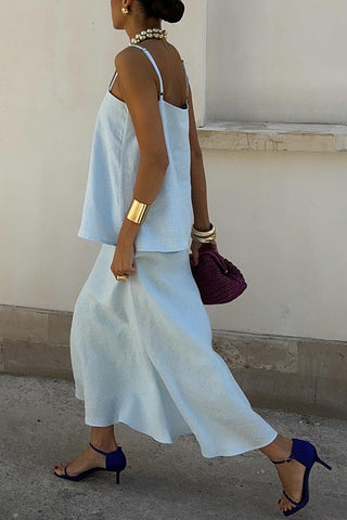 Elegant Sleeveless Skirt Set