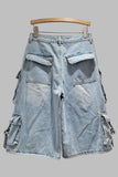 Cargo Pocket Denim Shorts