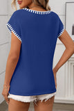 Striped Trim V-Neck Tank Top