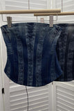 Strapless Denim Patterned Top
