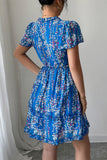 Floral V-Neck Ruffle Dress