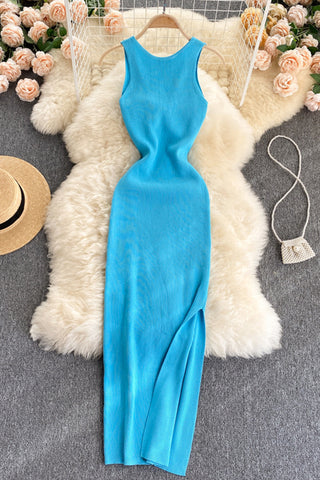 Knot Front Ribbed Dress