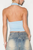 Ruched Halter Neck Tank Top