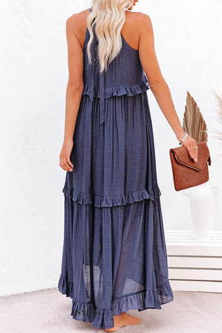 Sleeveless Ruffle Casual Dress