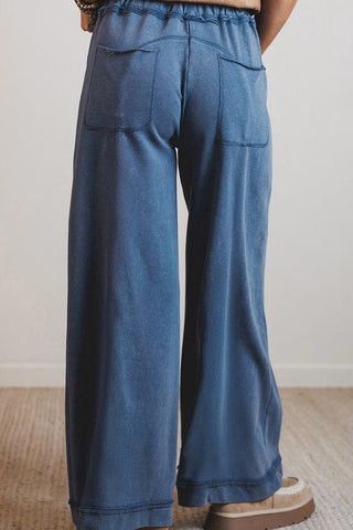 Wide-Leg Casual Pants with Drawstring