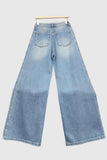 Floral Wide Leg Denim Pants
