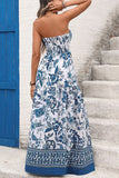 Strapless Floral Casual Dress