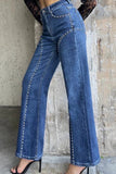 Embellished Straight-Leg Jeans