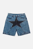 Star Detail Denim Shorts
