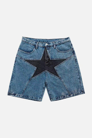 Star Detail Denim Shorts