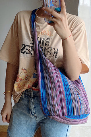 Striped Sling Shoulder Bag