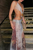 Halter Cut-Out Casual Maxi Dress