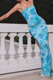 Strapless Floral Set with Maxi Skirt