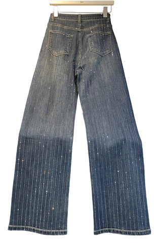 Sparkling Straight-Leg Denim Jeans