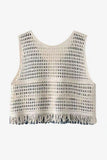 Crochet Button-Front Vest