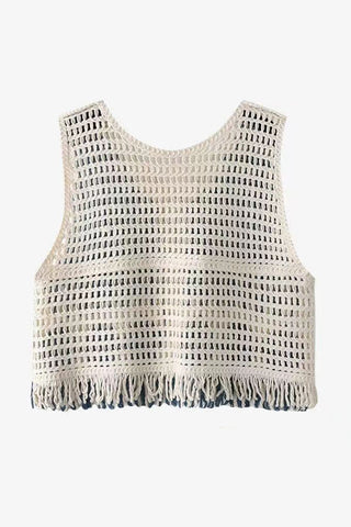 Crochet Button-Front Vest