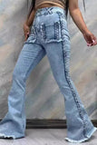 Boho Braided Flare Jeans