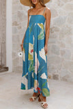 Floral Maxi Dress with Square Neckline