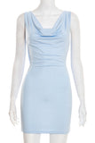 Sleeveless Draped Casual Dress