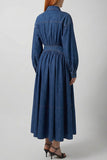 Button-Up Denim Midi Dress