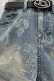 Strapless Button-Front Denim Romper