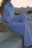 Striped Button-Front Pants Set