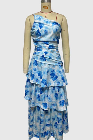 Floral One-Shoulder Casual Dress