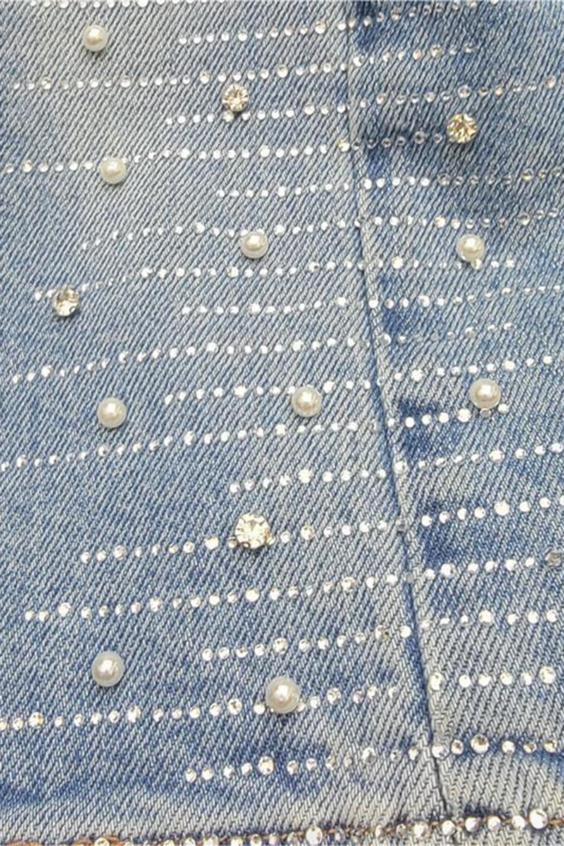 Embellished Wide-Leg Denim Jeans