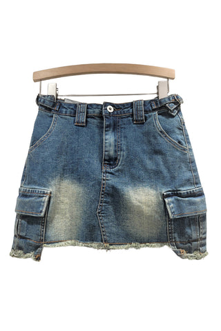 Cargo Pocket Denim Skirt
