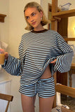 Striped Short Set with Long Sleeves