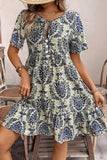 Patterned V-Neck Summer Dress