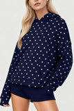 Polka Dot Hooded Sweatshirt