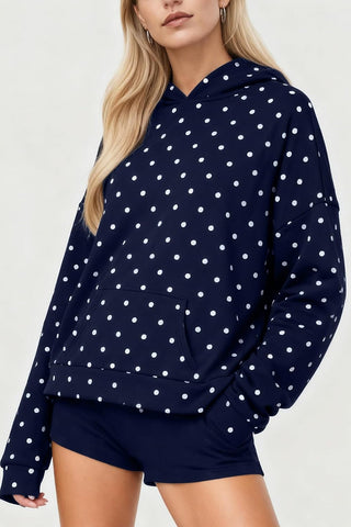 Polka Dot Hooded Sweatshirt