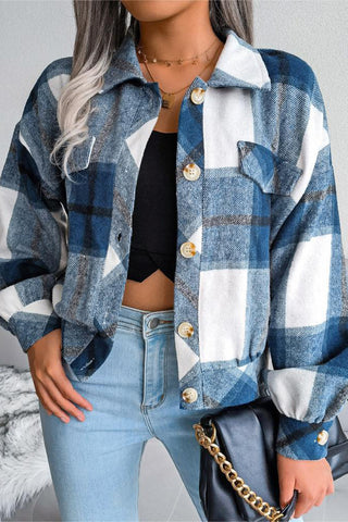 Button-Down Plaid Jacket
