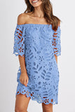 Off-Shoulder Lace Casual Dress