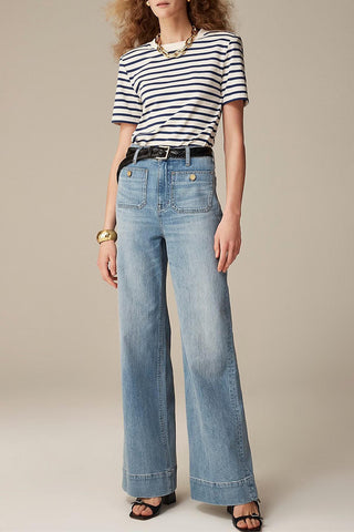 High-Waist Straight-Leg Jeans