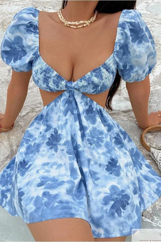 Cutout Tie-Front Casual Dress