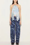 Vibrant Halter Neck Scarf Top