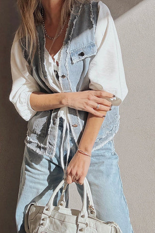 Frayed Edge Denim Vest